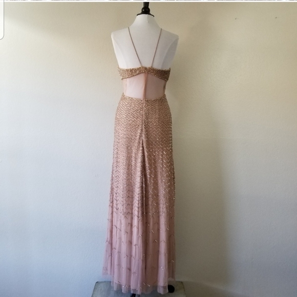 SOLD 💫Adrianna Pap Rose Gold Halter Gown 6 (NWT) - Picture 4 of 8
